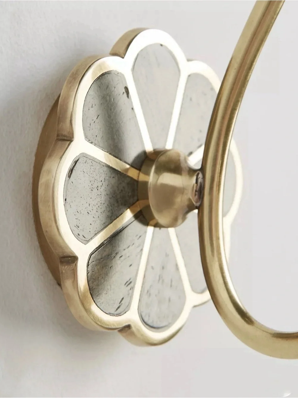 NEW Anthropologie Botanist Bath Hook, Brass & Light Gray